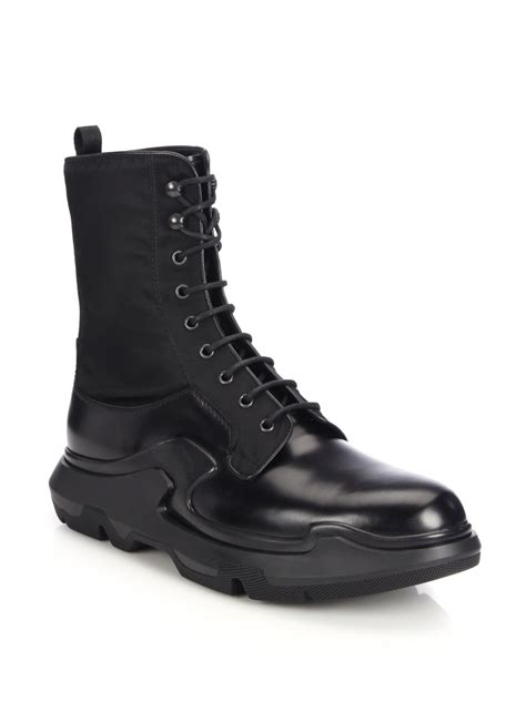 mens black prada boots|Prada black platform boots.